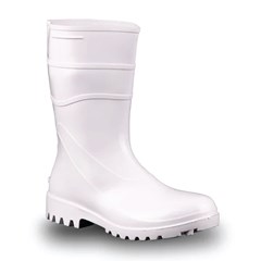 BOTA PVC BRANCA CANO MEDIO COM FORRO CA 37455 Nº 37