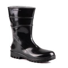 BOTA PVC PRETA CANO MEDIO COM FORRO CA 37455 Nº 38