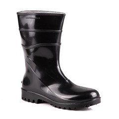 BOTA PVC PRETA CANO MEDIO COM FORRO CA 37455 Nº 40