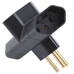 PLUGUE T 2P+T 10A/250V PRETO TRAMONTINA