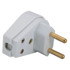 PLUGUE ANGULAR 2P 10A/250V BRANCO TRAMONTINA