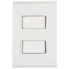 CONJUNTO 4X2 COM 2 INTERRUPTORES SIMPLES LIZ 10 A 250 V BRANCO TRAMONTINA