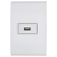 CONJUNTO 4X2 COM 1 TOMADA USB 1,5 A BIVOLT LIZ BRANCO TRAMONTINA