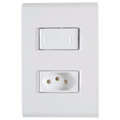 CONJUNTO 4X2 COM 1 INTERRUPTOR PARALELO 10 A 250 V E 1 TOMADA 2P+T 20 A 250 V