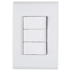 CONJUNTO 4X2 COM 3 INTERRUPTORES SIMPLES LIZ 10 A 250 V BRANCO TRAMONTINA
