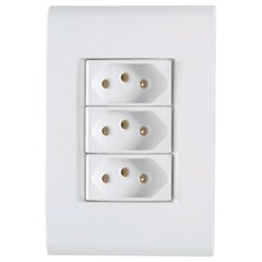 CONJUNTO 4X2 COM 3 TOMADAS 2P+T 10 A 250 V BRANCO TRAMONTINA