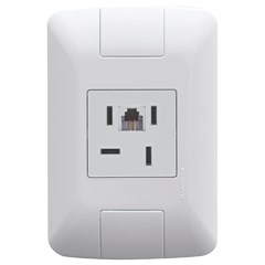 CONJUNTO 4X2 COM 1 TOMADA TELEFONE 4P E RJ11 TRAMONTINA