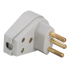 PLUGUE ANGULAR 2P+T 20A/250V CINZA TRAMONTINA