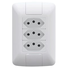 CONJUNTO 4X2 COM 3 TOMADAS 2P+T 20 A 250 V BRANCO TRAMONTINA