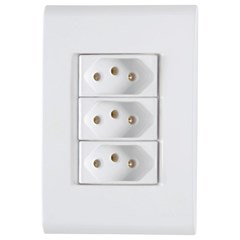 CONJUNTO 4X2 COM 3 TOMADAS 2P+T 20 A 250 V BRANCO TRAMONTINA