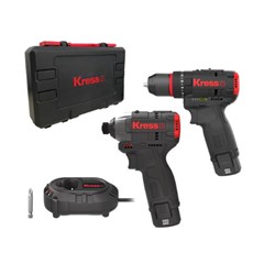 FURADEIRA E PARAFUSADEIRA 12V COM CARREGADOR E BATERIA KRESS