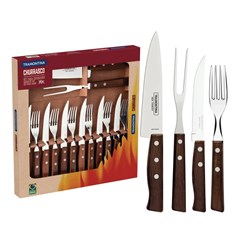 JOGO CHURRASCO INOX 14 PECAS