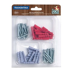 JOGO PARAFUSOS E BUCHAS 60PC TRAMON