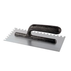 DESEMPENADEIRA DE ACO 25,5 X 12 CM CABO PLASTICO ABERTO DENTADA