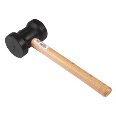MARTELO BORRACHA 40MM PRETO CABO MADEIRA