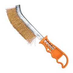 ESCOVA DE ACO CARBONO MANUAL COM CABO PLASTICO