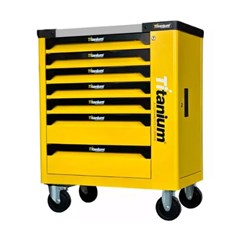 CARRO COM FERRAMENTAS 258 PECAS 7 GAVETAS AMARELO 7631 TITANIUM