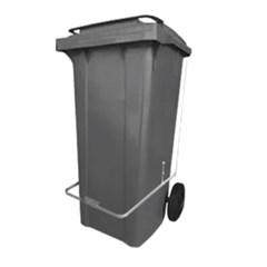 LIXEIRA 120L COM RODAS E PEDAL CINZA PLASTITALIA