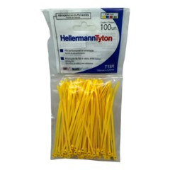 ABRACADEIRAS 100X2,5MM AMARELA PACOTE COM 100 UNIDADES