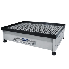 CHURRASQUEIRA INOX METVISA COM GRELHA PERFURADA 60CM A CARVAO