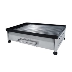 CHURRASQUEIRA INOX METVISA COM GRELHA PERFURADA 60CM A CARVAO