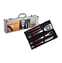 KIT CHURRASCO MOR MADEIRA 5 PECAS - COCINERO