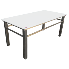 MESA 2,00X1,00 INOX PLACA DE POLIESTIRENO 20MM PES 8X8 TRAVAMENTO SUPERIO