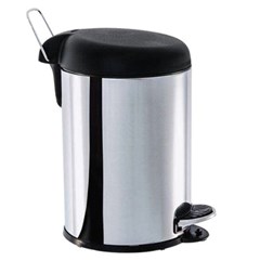 LIXEIRA COM PEDAL TAMPA  PRETA 12L INOX