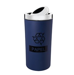 LIXEIRA PP TAMPA BASCULANTE INOX 9L BRINOX AZUL