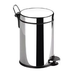 LIXEIRA PP TAMPA BASCULANTE INOX 9L BRINOX CINZA
