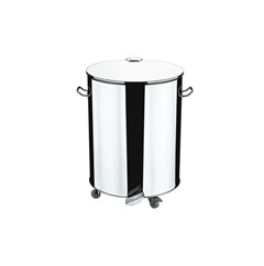 LIXEIRA INOX COM RODOZIOS E PEDAL 110L